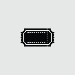 Simple black ticket stub icon illustration