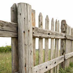 wooden fence with a green grass