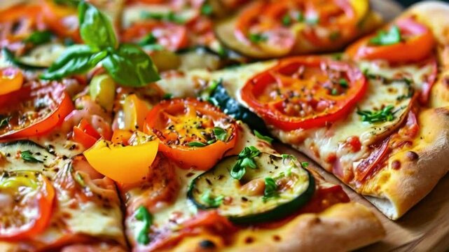 slice of pizza with vegetables