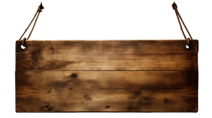 Rustic Wooden Sign Hanging on Rope ideal for Vintage Design and Western Themes