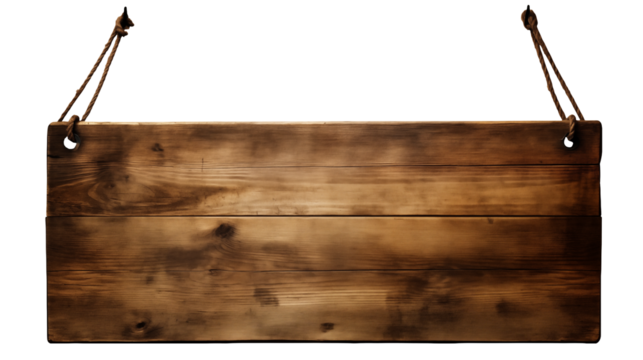 Rustic Wooden Sign Hanging on Rope ideal for Vintage Design and Western Themes