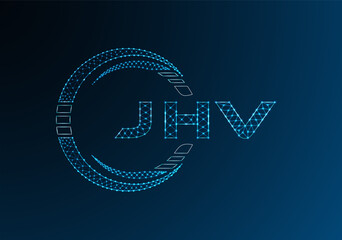 JHV low poly letter logo vector design. JHV lower poly logo design. Low poly logo.