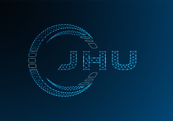 JHU low poly letter logo vector design. JHU lower poly logo design. Low poly logo.