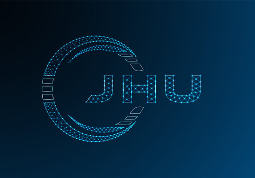 JHU low poly letter logo vector design. JHU lower poly logo design. Low poly logo.