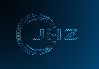 JHZ low poly letter logo vector design. JHZ lower poly logo design. Low poly logo.
