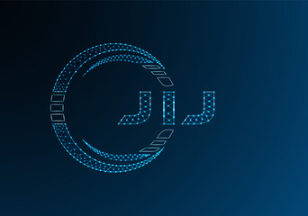 JIJ low poly letter logo vector design. JIJ lower poly logo design. Low poly logo.