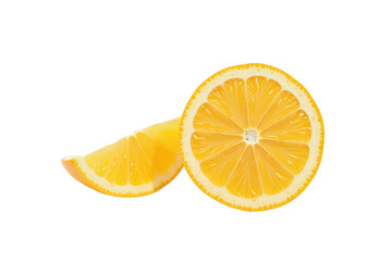 Fresh orange cut and orange slice on transparent background