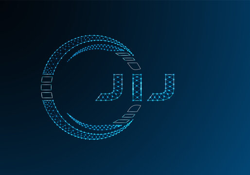 JIJ low poly letter logo vector design. JIJ lower poly logo design. Low poly logo.