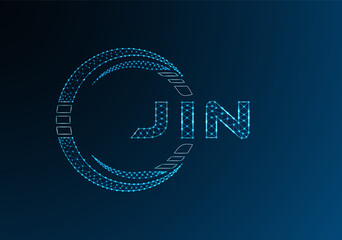 Naklejka premium JIN low poly letter logo vector design. JIN lower poly logo design. Low poly logo.