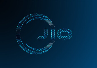 JIO low poly letter logo vector design. JIO lower poly logo design. Low poly logo.