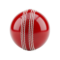 High resolution image of a red leather cricket ball