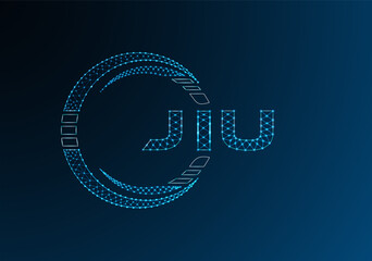 JIU low poly letter logo vector design. JIU lower poly logo design. Low poly logo.