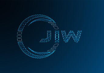JIW low poly letter logo vector design. JIW lower poly logo design. Low poly logo.