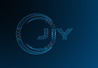 JIY low poly letter logo vector design. JIY lower poly logo design. Low poly logo.