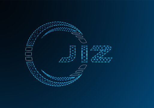 JIZ low poly letter logo vector design. JIZ lower poly logo design. Low poly logo.