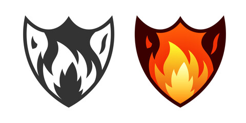 Fire Shield Logo, Cyber security logo, company logo, brand template design.
