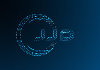 JJD low poly letter logo vector design. JJD lower poly logo design. Low poly logo.