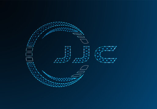 JJC low poly letter logo vector design. JJC lower poly logo design. Low poly logo.