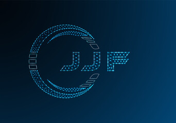 JJF low poly letter logo vector design. JJF lower poly logo design. Low poly logo.