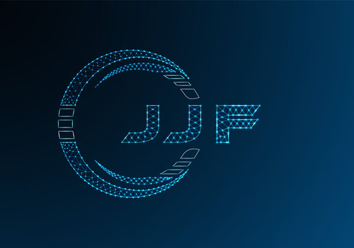 JJF low poly letter logo vector design. JJF lower poly logo design. Low poly logo.