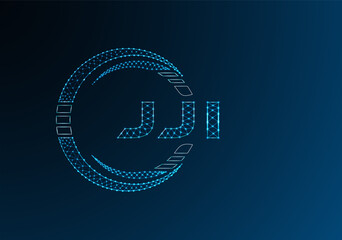 JJI low poly letter logo vector design. JJI lower poly logo design. Low poly logo.