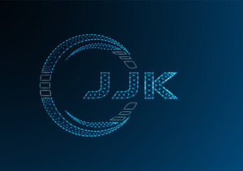 JJK low poly letter logo vector design. JJK lower poly logo design. Low poly logo.