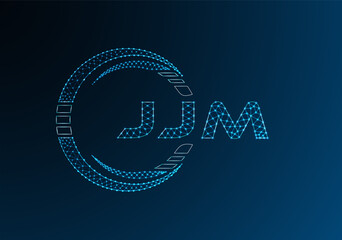 JJM low poly letter logo vector design. JJM lower poly logo design. Low poly logo.