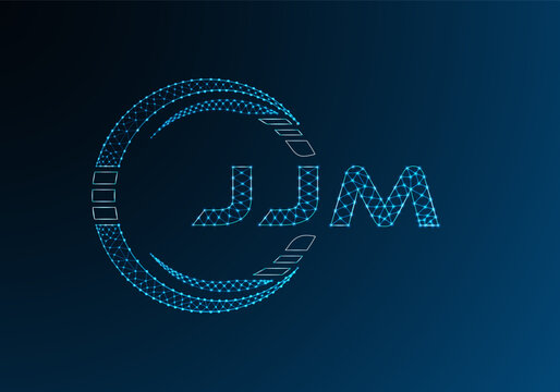 JJM low poly letter logo vector design. JJM lower poly logo design. Low poly logo.