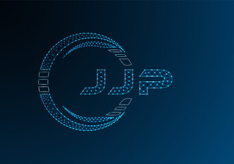 JJP low poly letter logo vector design. JJP lower poly logo design. Low poly logo.