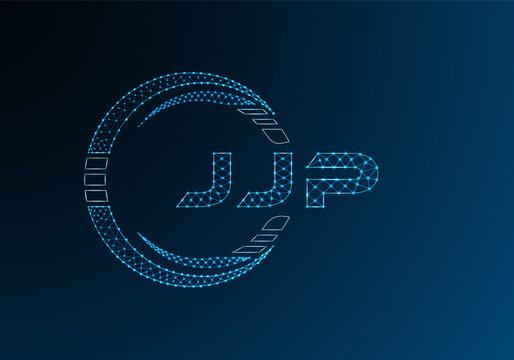 JJP low poly letter logo vector design. JJP lower poly logo design. Low poly logo.