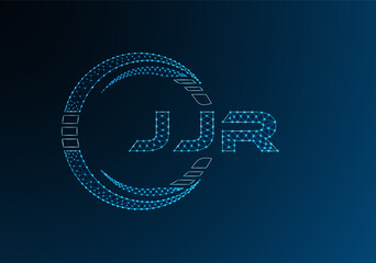 JJR low poly letter logo vector design. JJR lower poly logo design. Low poly logo.