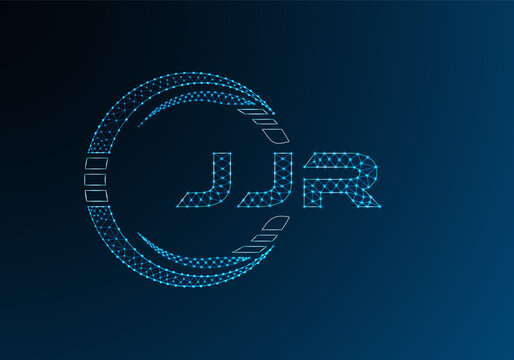 JJR low poly letter logo vector design. JJR lower poly logo design. Low poly logo.