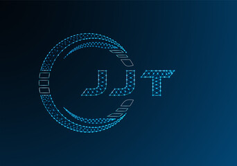 JJT low poly letter logo vector design. JJT lower poly logo design. Low poly logo.