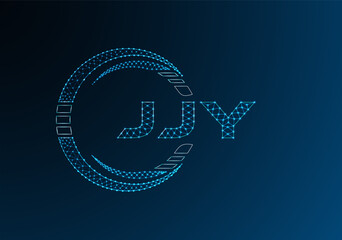 JJY low poly letter logo vector design. JJY lower poly logo design. Low poly logo.