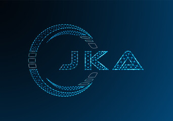 JKA low poly letter logo vector design. JKA lower poly logo design. Low poly logo.