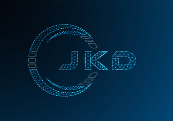 JKD low poly letter logo vector design. JKD lower poly logo design. Low poly logo.