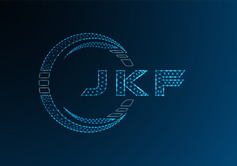 JKF low poly letter logo vector design. JKF lower poly logo design. Low poly logo.