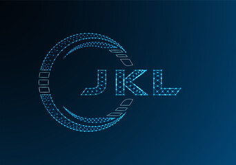 JKL low poly letter logo vector design. JKL lower poly logo design. Low poly logo.
