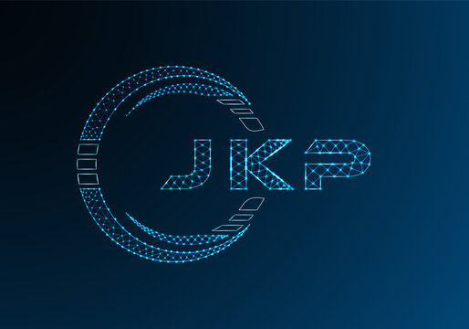 JKP low poly letter logo vector design. JKP lower poly logo design. Low poly logo.