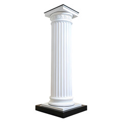 White Classical Column: Architectural Element, Doric Order, Marble Pillar