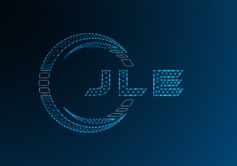 JLE low poly letter logo vector design. JLE lower poly logo design. Low poly logo.
