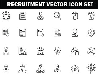 Recruitment & HR Vector Icons | Hiring, Resume, Interview, Talent Search
