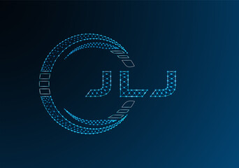JLJ low poly letter logo vector design. JLJ lower poly logo design. Low poly logo.