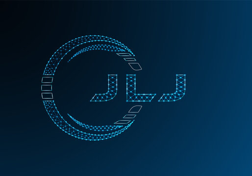 JLJ low poly letter logo vector design. JLJ lower poly logo design. Low poly logo.