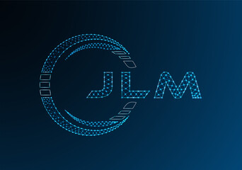 JLM low poly letter logo vector design. JLM lower poly logo design. Low poly logo.