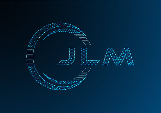 JLM low poly letter logo vector design. JLM lower poly logo design. Low poly logo.