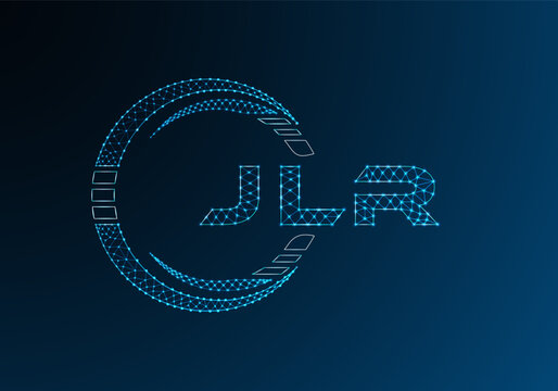 JLR low poly letter logo vector design. JLR lower poly logo design. Low poly logo.