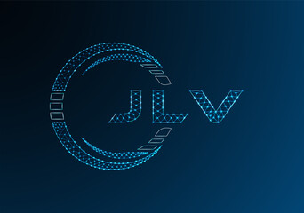 JLV low poly letter logo vector design. JLV lower poly logo design. Low poly logo.