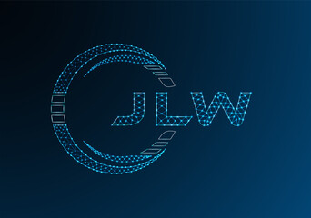 JLW low poly letter logo vector design. JLW lower poly logo design. Low poly logo.