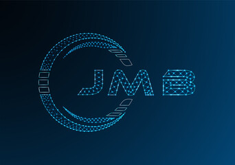 JMB low poly letter logo vector design. JMB lower poly logo design. Low poly logo.